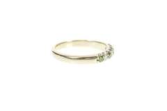 14K White Gold Green & White Diamond Wedding Band Ring