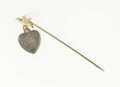 Gold Filled Hummingbird Dove Sweetheart Etched Stick Pin
