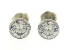 Elegant White Gold 5mm Bezel Set Stud Earrings