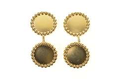 14K Yellow Gold Tiffany & Co. Round Scalloped Trim Men's Cuff Links