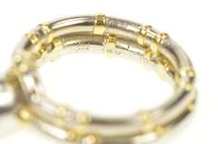 Platinum 1.00 Ct Diamond Bamboo Bridal Set Engagement Ring