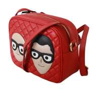 DOLCE & GABBANA  Red Men Patch Crossbody Women Borse GLAM Leather Bag