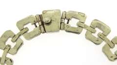 Vintage Sterling Silver Solid Open Link Collar Necklace