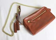 Coach Brown Leather Gold Tone Chain Purse