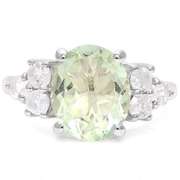 Green Amethyst and White Topaz Ring