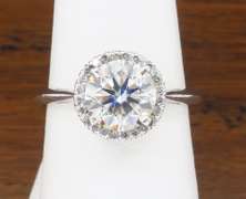 GIA Certified 1.72CTW Diamond Halo Engagement Ring