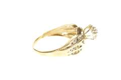 10K Yellow Gold Marquise Diamond Cluster Bypass Simple Ring