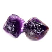 Large 18.65ct untreated uncut Amethyst pair