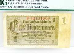 1937 Graded German Stabilization Bank Paper Money