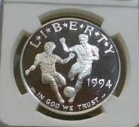 1994-S World Cup Sil PRF Dol NGC PF69UC
