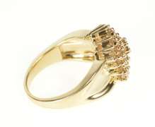 10K Yellow Gold Light Brown Diamond Cluster Statement Ring