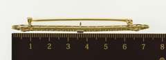 14K Yellow Gold Art Deco Filigree Princess Iolite Bar Pin/Brooch