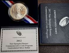 2012 Star Spangled Banner Commemorative UNC Silver Dollar