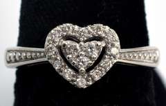 Sweet 1/10CTW Diamond Heart Ring in White Gold