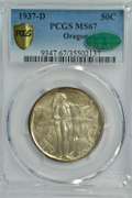 Impeccable 1937-D Oregon Trail Commemorative Half Dollar PCGS MS67 CAC Sticker