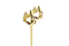 14K Yellow Gold Citrine Amethyst French Clip Statement Earrings