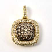 Tasteful Brown & White Diamond 14K YG Pendant