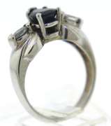 Strong Blue Sapphire & Marquise Diamond Accent Ring