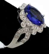 Platinum Tanzanite & Diamond Ring