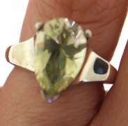 Sterling Silver Teardrop Peridot Ring