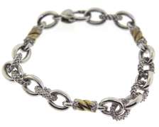 925/18kt Textured Link Bracelet