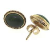 Pretty Green Jade Stud Earrings
