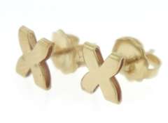 Fabulous Yellow Gold X Stud Earrings