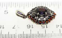 Sterling Silver Red Garnet Pendant