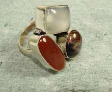 Exceptional Colors Natural Stone Ethnic Handcrafted Ring