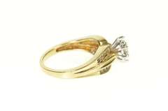 10K Yellow Gold Marquise Diamond Curved Promise Engagement Ring