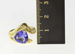 14K Yellow Gold Trillion Iolite Diamond Bypass Statement Ring