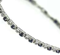 Pretty White Gold Sapphire & Diamond Alternating Bracelet