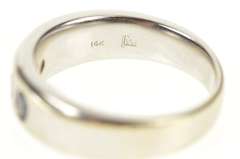 14K White Gold 0.30 Ctw Sapphire Diamond Men's Wedding Ring