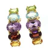 Glowing Multi Oval Gemstone Earrings