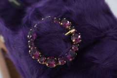 DOLCE & GABBANA  Purple Xiangao Fur Crystal Mules
