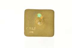 10K Yellow Gold CSX Employee 30 Year Service Emerald Lapel Pin/Brooch