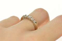 14K White Gold 0.20 Ctw Diamond Simple Channel Wedding Band Ring