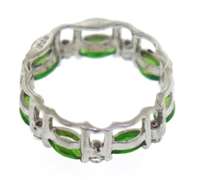 Sterling Silver Grean Tourmaline Small Circle Pendant