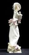 Springtime Stroll with Pup 12inc Porcelain Figurine