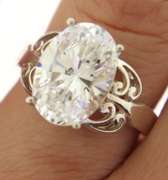 Sterling Silver Oval Cz Ring