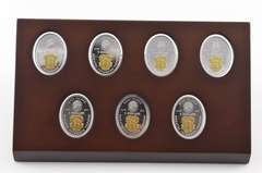 2013 Niue $1 .999 Silver Proof With Gilding 7 Coin Set Box & COA