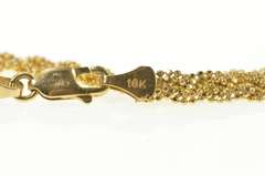 10K Yellow Gold Braided Ball Beaded Link Woven Chain Bracelet