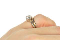 Platinum 1.00 Ct Diamond Bamboo Bridal Set Engagement Ring