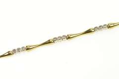10K Yellow Gold 0.75 Ctw Diamond Inset Curved Bar Link Tennis Bracelet