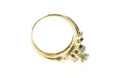 14K Yellow Gold 0.68 Ctw Marquise Diamond Halo Engagement Ring