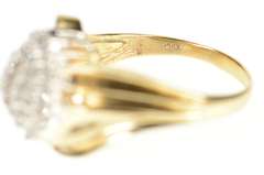 10K Yellow Gold Classic Marquise Diamond Cluster Statement Ring