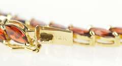 14K Yellow Gold Marquise Garnet Encrusted Fancy Tennis Bracelet