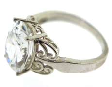 Sterling Silver Oval Cz Ring