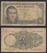 $5 1951 Banco De Espana Spain Circulated