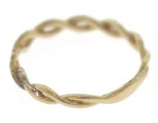 Shimmering 14kt YG Twisted Openwork Diamond Band